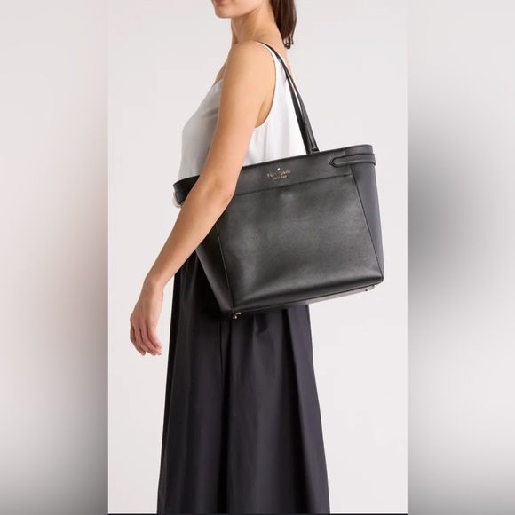 kate spade Handbags - Kate Spade Black Staci Laptog LargeTote Bag Saffino Leather